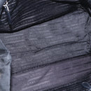 PRADA Ribbon Hand Bag Nylon Black Silver Auth 160087-17