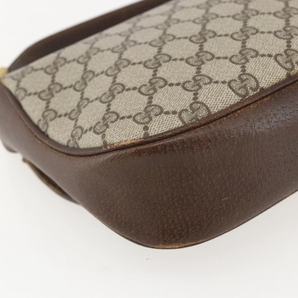 GUCCI GG Supreme Web Sherry Line Bag PVC Beige Gold 22 001 4159 Auth 160089