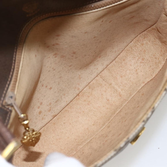 GUCCI GG Supreme Web Sherry Line Bag PVC Beige Gold 22 001 4159 Auth 160089