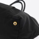 PRADA Ribbon Hand Bag Nylon Black Silver Auth 160092-14