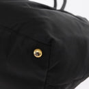 PRADA Ribbon Hand Bag Nylon Black Silver Auth 160092-16