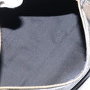 FENDI Pecan Canvas Boston Bag PVC Black Brown gold Auth 160096-17