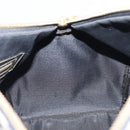 FENDI Pecan Canvas Boston Bag PVC Black Brown gold Auth 160096-18