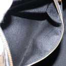 FENDI Pecan Canvas Boston Bag PVC Black Brown gold Auth 160096-21