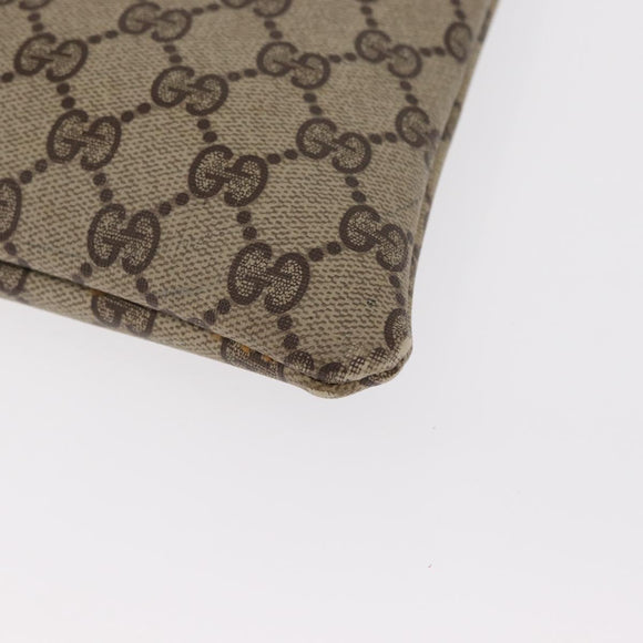 GUCCI GG Supreme Web Sherry Line Hand Bag PVC 2way Beige Gold Auth 160097