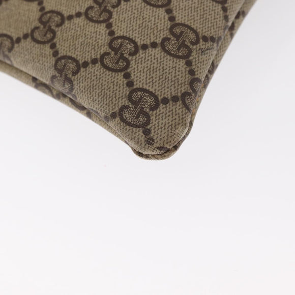 GUCCI GG Supreme Web Sherry Line Hand Bag PVC 2way Beige Gold Auth 160097
