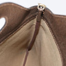 GUCCI GG Supreme Web Sherry Line Hand Bag PVC 2way Beige Gold Auth 160097-18