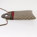 GUCCI GG Supreme Web Sherry Line Hand Bag PVC 2way Beige Gold Auth 160097-5