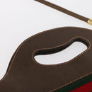 GUCCI GG Supreme Web Sherry Line Hand Bag PVC 2way Beige Gold Auth 160097-8