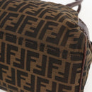 FENDI Hand Bag Zucca Canvas Black Brown Auth 160098-10