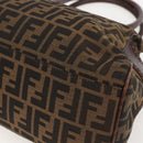 FENDI Hand Bag Zucca Canvas Black Brown Auth 160098-12