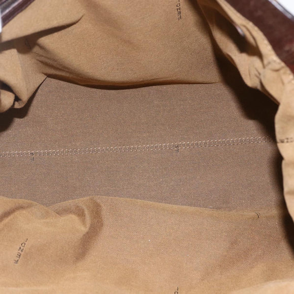 FENDI Hand Bag Zucca Canvas Black Brown Auth 160098