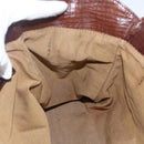 FENDI Hand Bag Zucca Canvas Black Brown Auth 160098-17