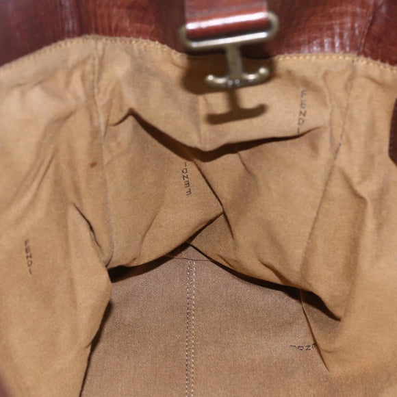 FENDI Hand Bag Zucca Canvas Black Brown Auth 160098