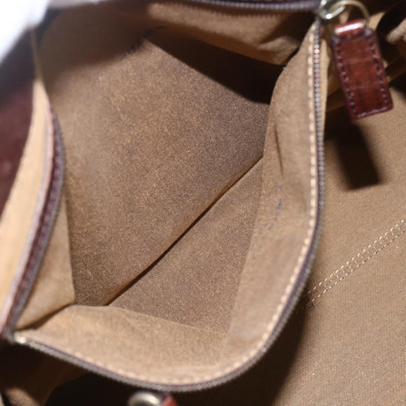 FENDI Hand Bag Zucca Canvas Black Brown Auth 160098