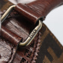 FENDI Hand Bag Zucca Canvas Black Brown Auth 160098-21