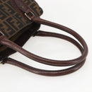 FENDI Hand Bag Zucca Canvas Black Brown Auth 160098-7