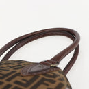 FENDI Hand Bag Zucca Canvas Black Brown Auth 160098-8