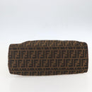 FENDI Hand Bag Zucca Canvas Black Brown Auth 160098-9
