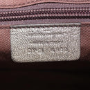 Salvatore Ferragamo Gancini Hand Bag Leather Gold Silver Auth 160099-16