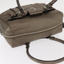 Salvatore Ferragamo Gancini Hand Bag Leather Gold Silver Auth 160099-6