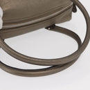 Salvatore Ferragamo Gancini Hand Bag Leather Gold Silver Auth 160099-7
