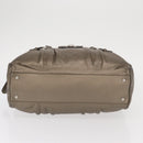 Salvatore Ferragamo Gancini Hand Bag Leather Gold Silver Auth 160099-9