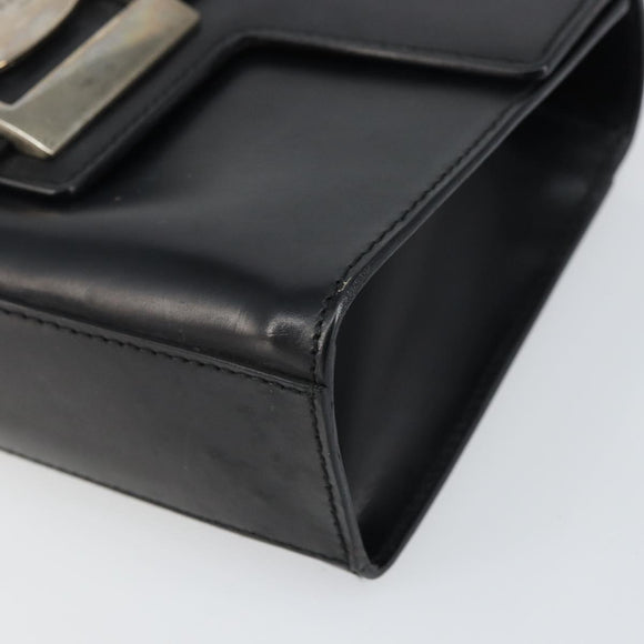 Salvatore Ferragamo Vala Hand Bag Leather Black Silver Auth 160107
