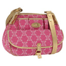 CELINE Paris Macadam Canvas Shoulder Bag Pink Gold Auth 160121-1