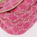 CELINE Paris Macadam Canvas Shoulder Bag Pink Gold Auth 160121-11