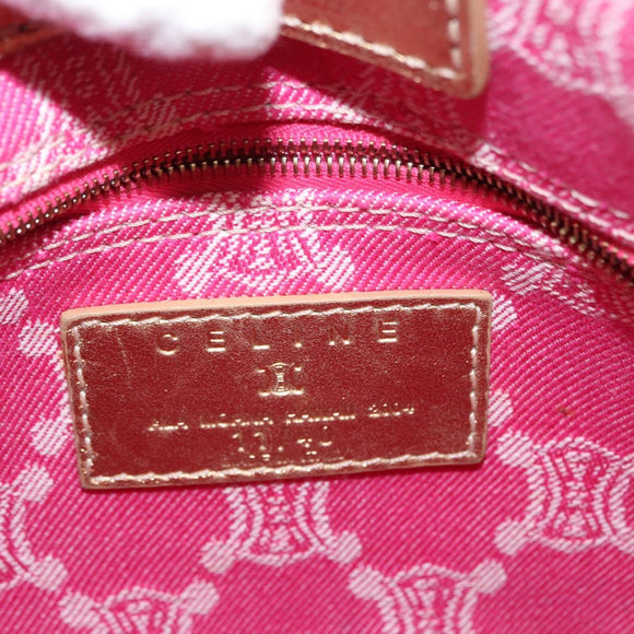 CELINE Paris Macadam Canvas Shoulder Bag Pink Gold Auth 160121
