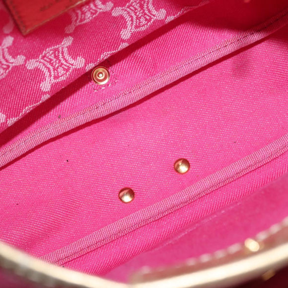 CELINE Paris Macadam Canvas Shoulder Bag Pink Gold Auth 160121