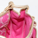 CELINE Paris Macadam Canvas Shoulder Bag Pink Gold Auth 160121-19