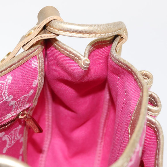 CELINE Paris Macadam Canvas Shoulder Bag Pink Gold Auth 160121