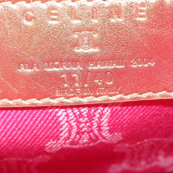 CELINE Paris Macadam Canvas Shoulder Bag Pink Gold Auth 160121