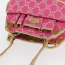 CELINE Paris Macadam Canvas Shoulder Bag Pink Gold Auth 160121-7