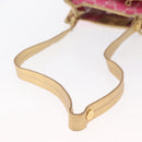 CELINE Paris Macadam Canvas Shoulder Bag Pink Gold Auth 160121-8