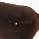 FENDI Hand Bag Suede Brown Silver Auth 160122-10