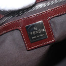 FENDI Hand Bag Suede Brown Silver Auth 160122-14