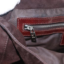 FENDI Hand Bag Suede Brown Silver Auth 160122-15