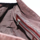 FENDI Hand Bag Suede Brown Silver Auth 160122-22