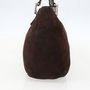 FENDI Hand Bag Suede Brown Silver Auth 160122-4