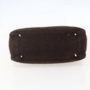 FENDI Hand Bag Suede Brown Silver Auth 160122-9