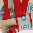 CHANEL Sports Line Shoulder Bag Canvas White Silver CC Auth 160123A-5