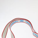 CHANEL Sports Line Shoulder Bag Canvas White Silver CC Auth 160123A-14