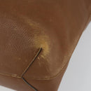 GUCCI Tote Bag Leather Brown Silver Auth 160133-10