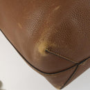 GUCCI Tote Bag Leather Brown Silver Auth 160133-13