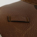 GUCCI Tote Bag Leather Brown Silver Auth 160133-14