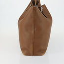 GUCCI Tote Bag Leather Brown Silver Auth 160133-4
