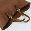 GUCCI Tote Bag Leather Brown Silver Auth 160133-6